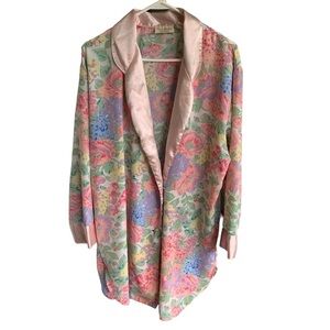 Vintage Victoria’s Secret Robe Floral Gold Label Women’s Size Medium Flowers